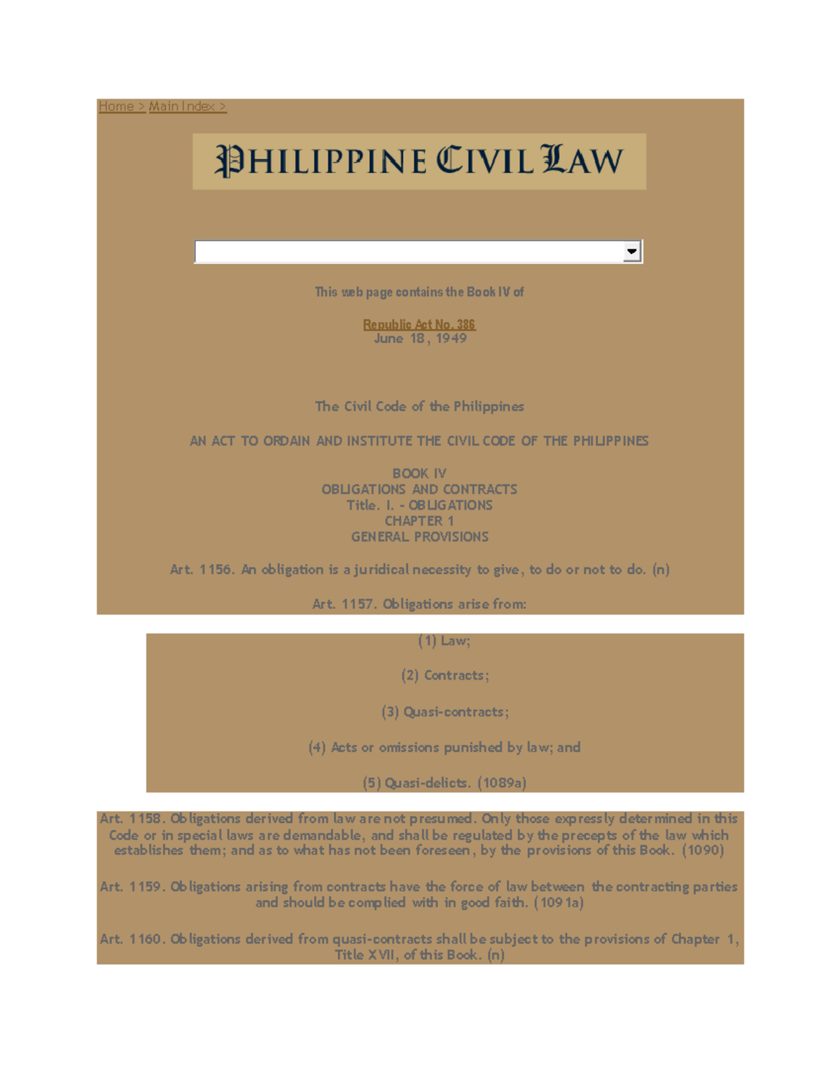 W1 Philippine Civil Law - Home > Main Index > This web page contains ...