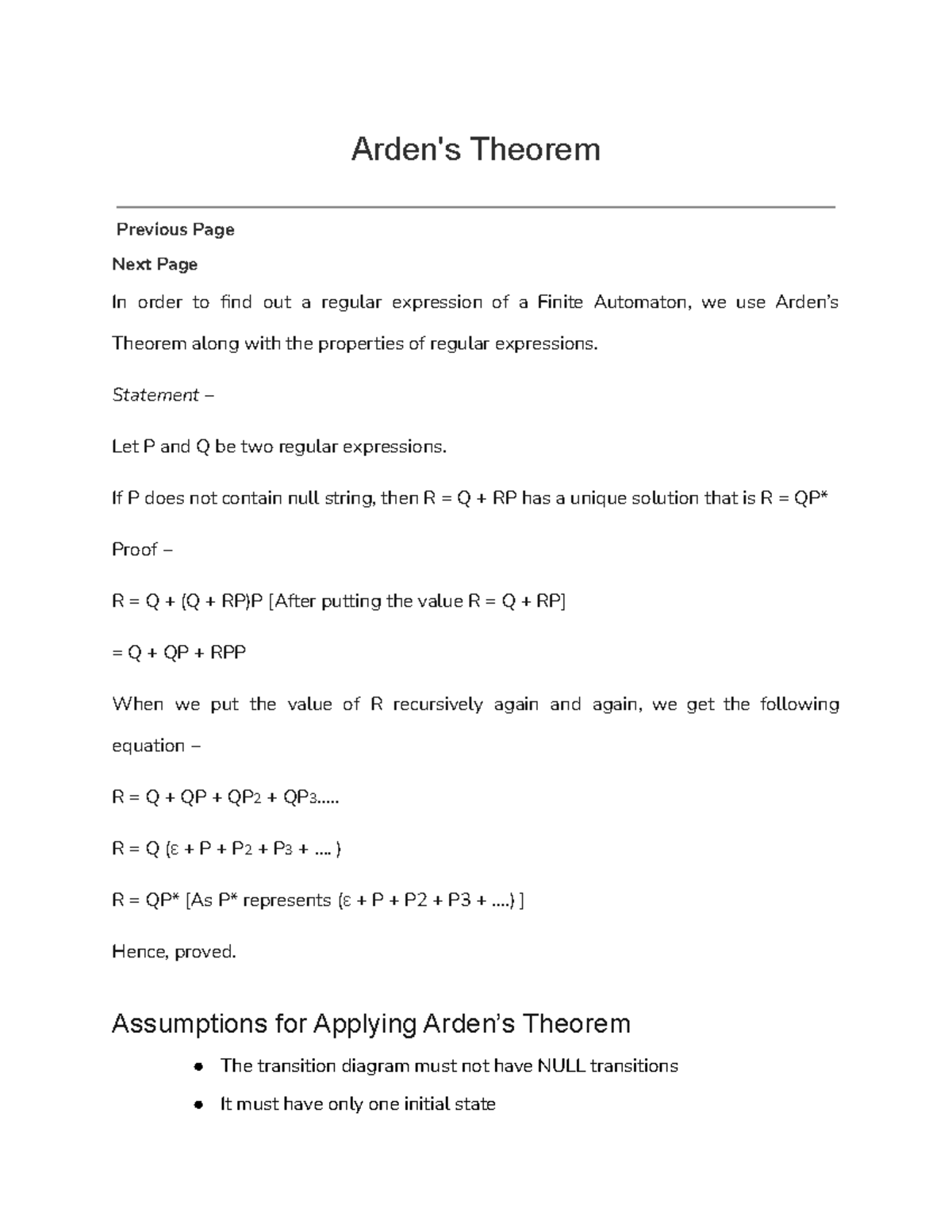 Question BANK – 2(Part 05) - Arden's Theorem Previous Page Next Page In ...