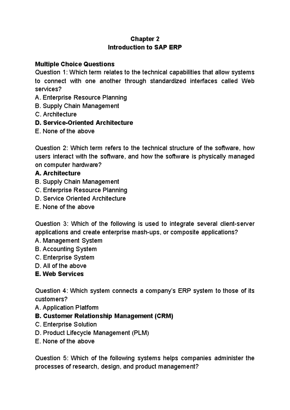 Chap2 Htttkd - ÔN TẬP - Chapter 2 Introduction to SAP ERP Multiple ...