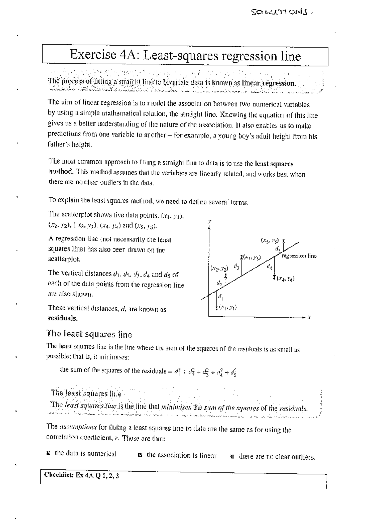 Chapter 4 - Regression - Fitting lines to data (answers) - Studocu