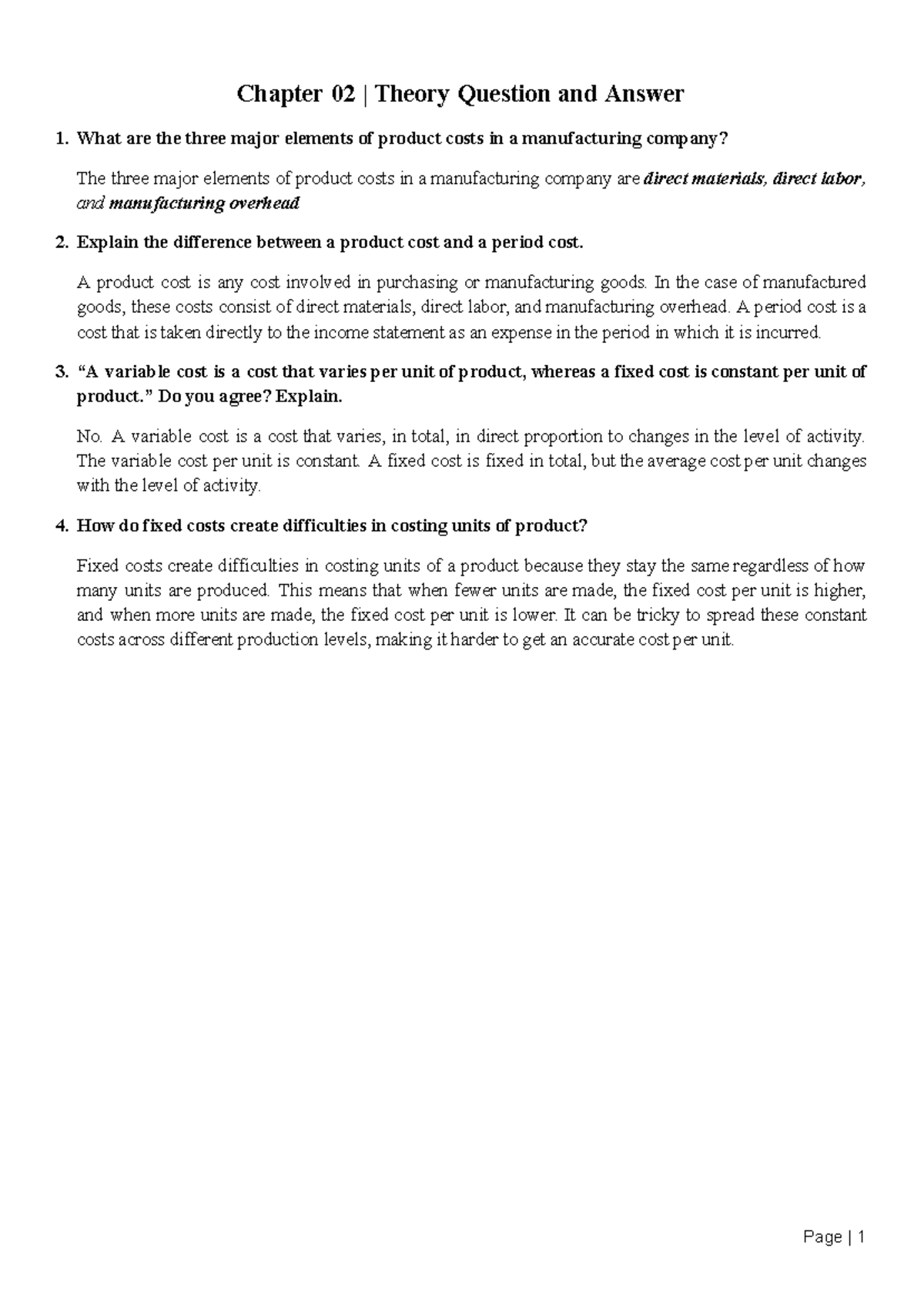 ACT 1201 Theory Question and Answer Chapter 02 Theory Question and