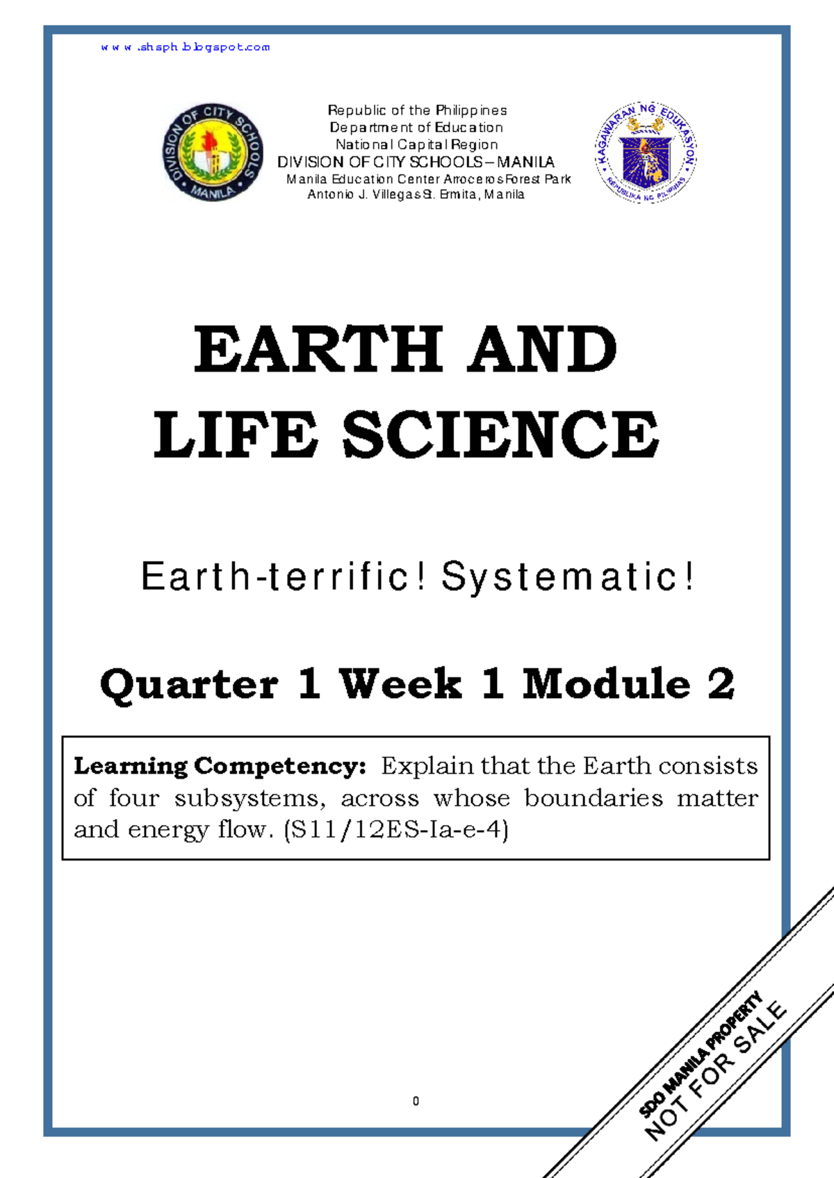 Mod2 Earth and Life Science (Earth Systems) - Republic of the ...