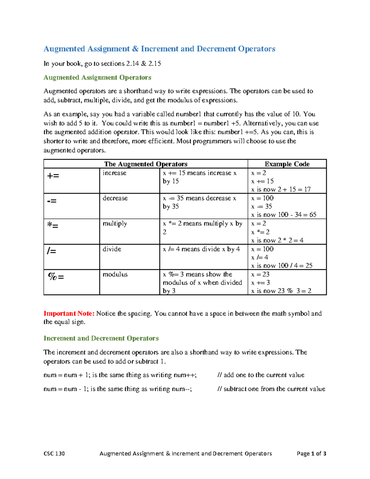 examples of augmented assignment