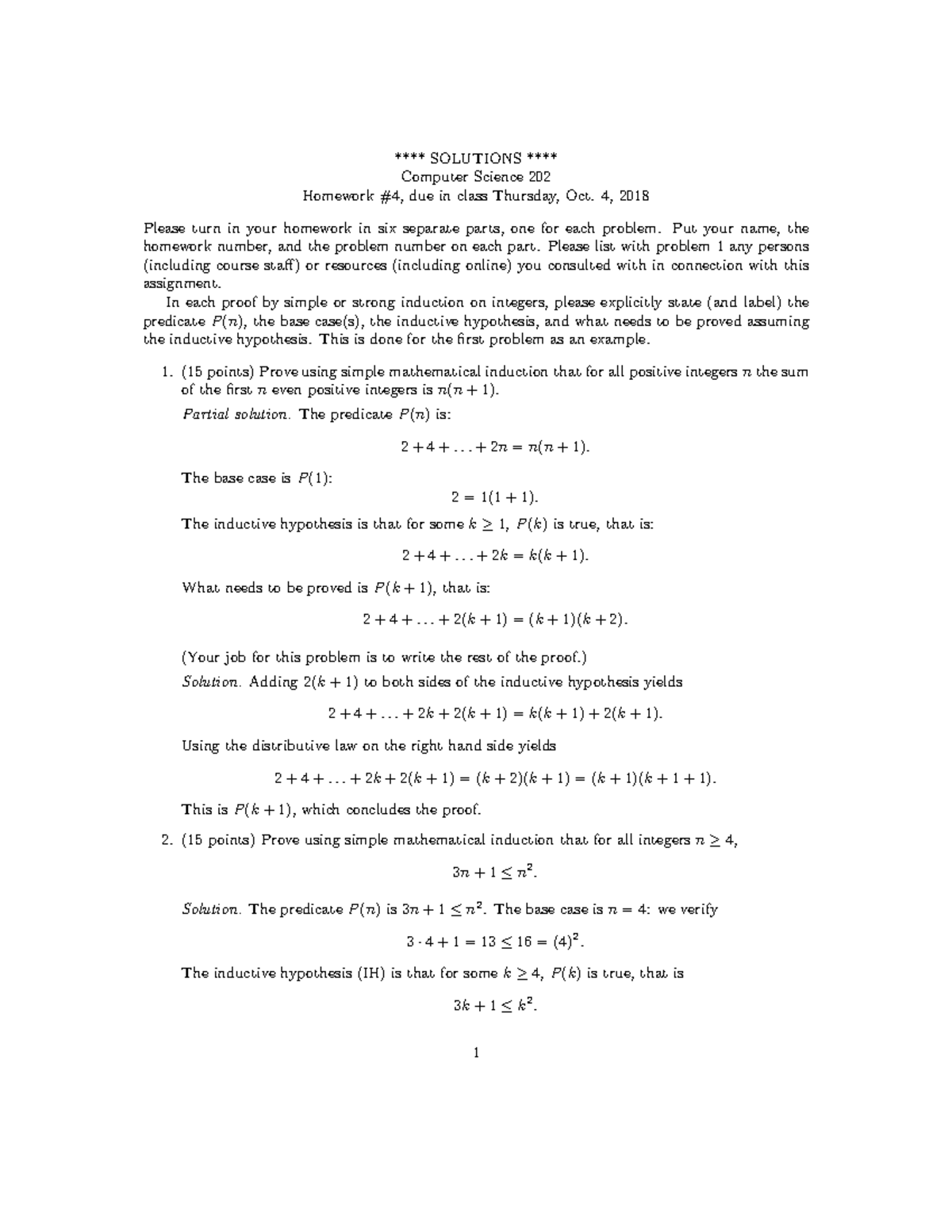 Hw4-solution - Homework 4 Solutions - **** SOLUTIONS **** Computer ...