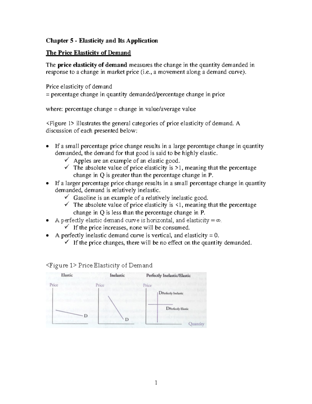 Microeconomics - Chapter 5 Practice Questions - Chapter 5 - Elasticity ...