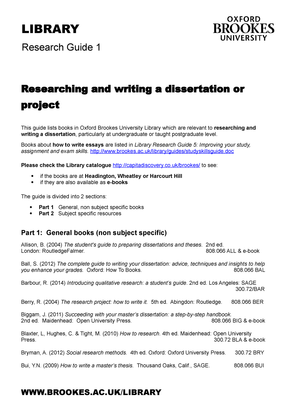 how to write a library based dissertation