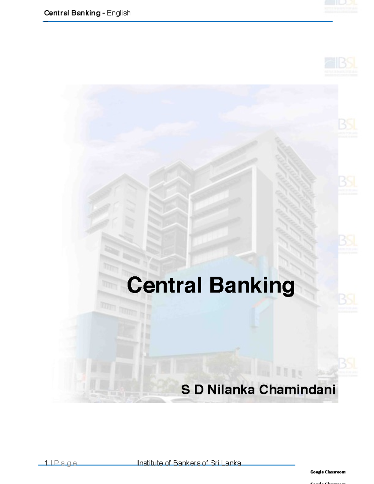 Applied Banking - – ! 1 | P a g e Institute of Bankers of Sri Lanka ...