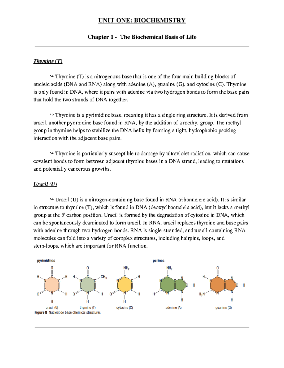 Biochemistry Chapter 1 Section 5 Pt 22 - UNIT ONE: BIOCHEMISTRY Chapter ...