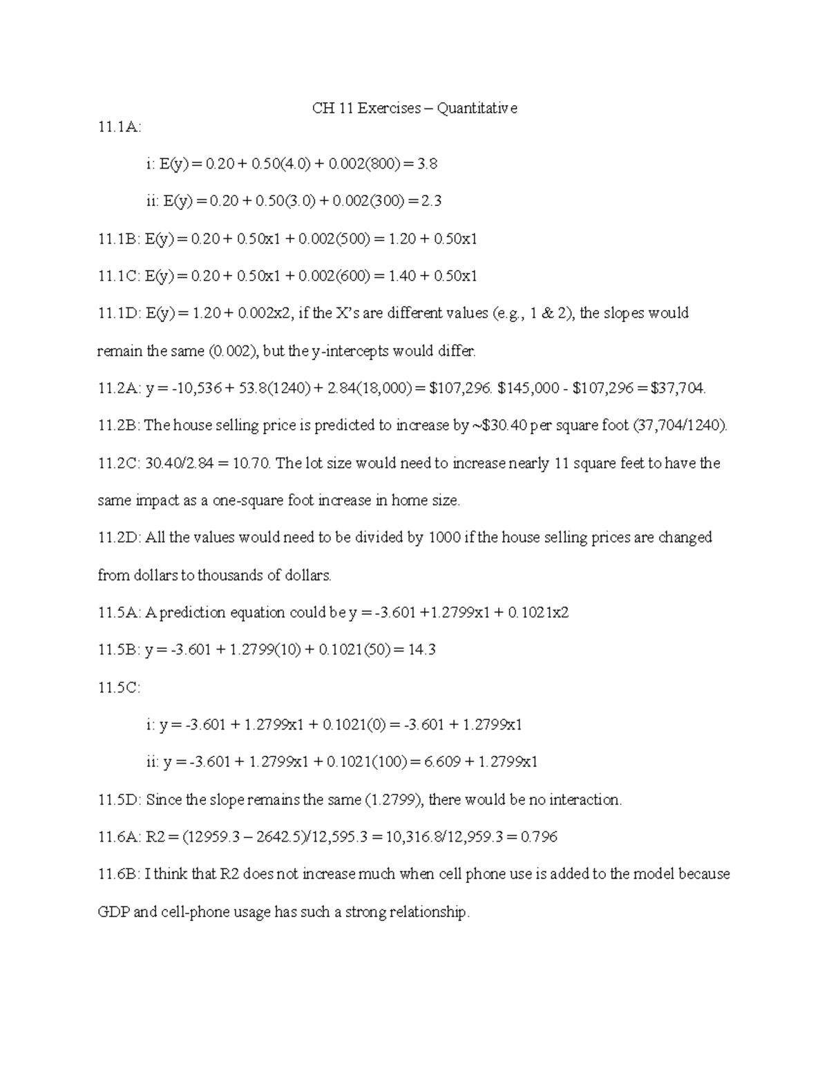 CH 11 Exercises - CH 11 Agresti Textbook - CH 11 Exercises ...