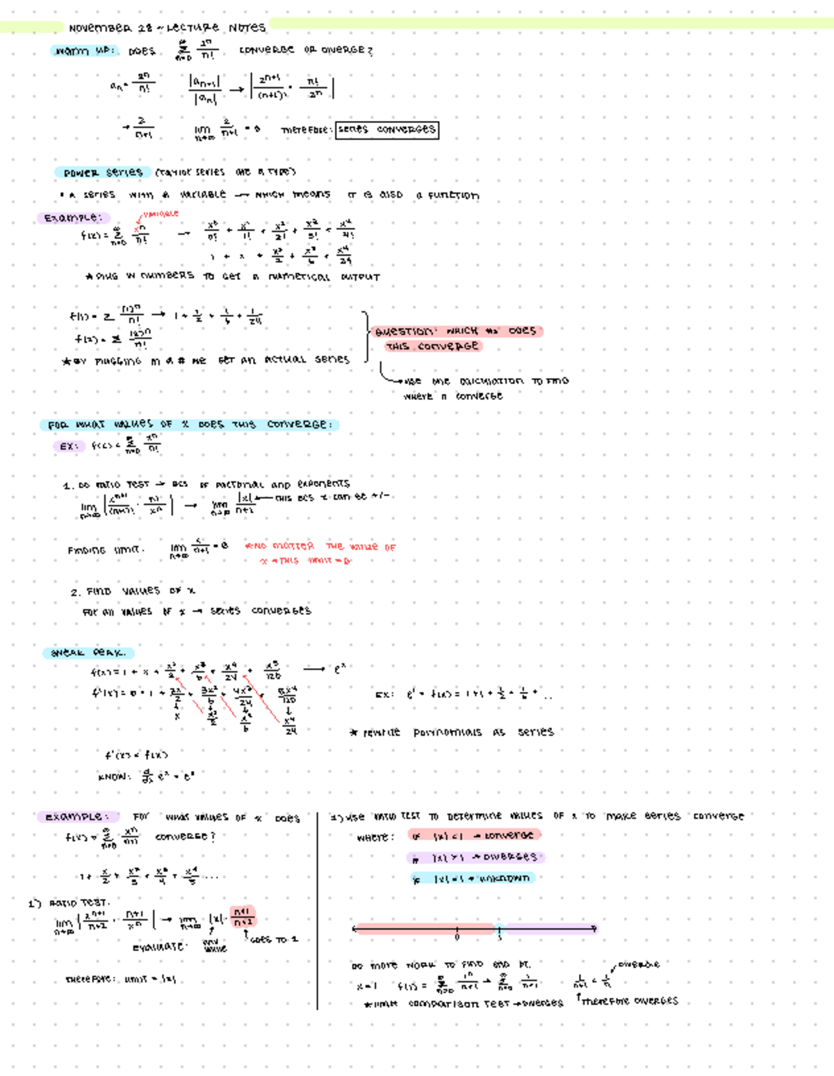 Lecture Notes ~ Power Series - ####### NOVEMBER 28-LeCTURE NOTES warm ...