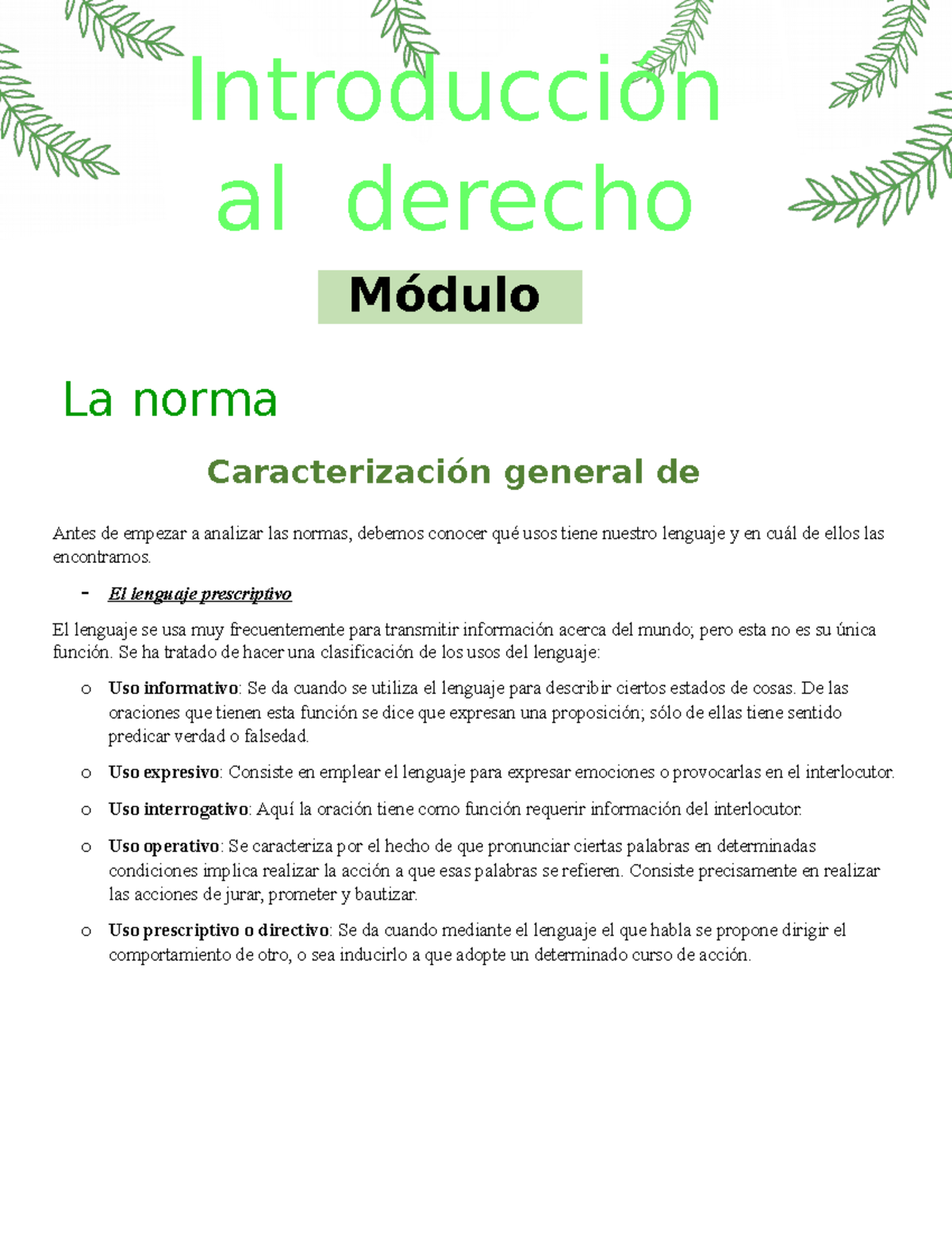 Intro. Al Derecho. Modulo 2. Resumen - Introducción Al Derecho Módulo ...