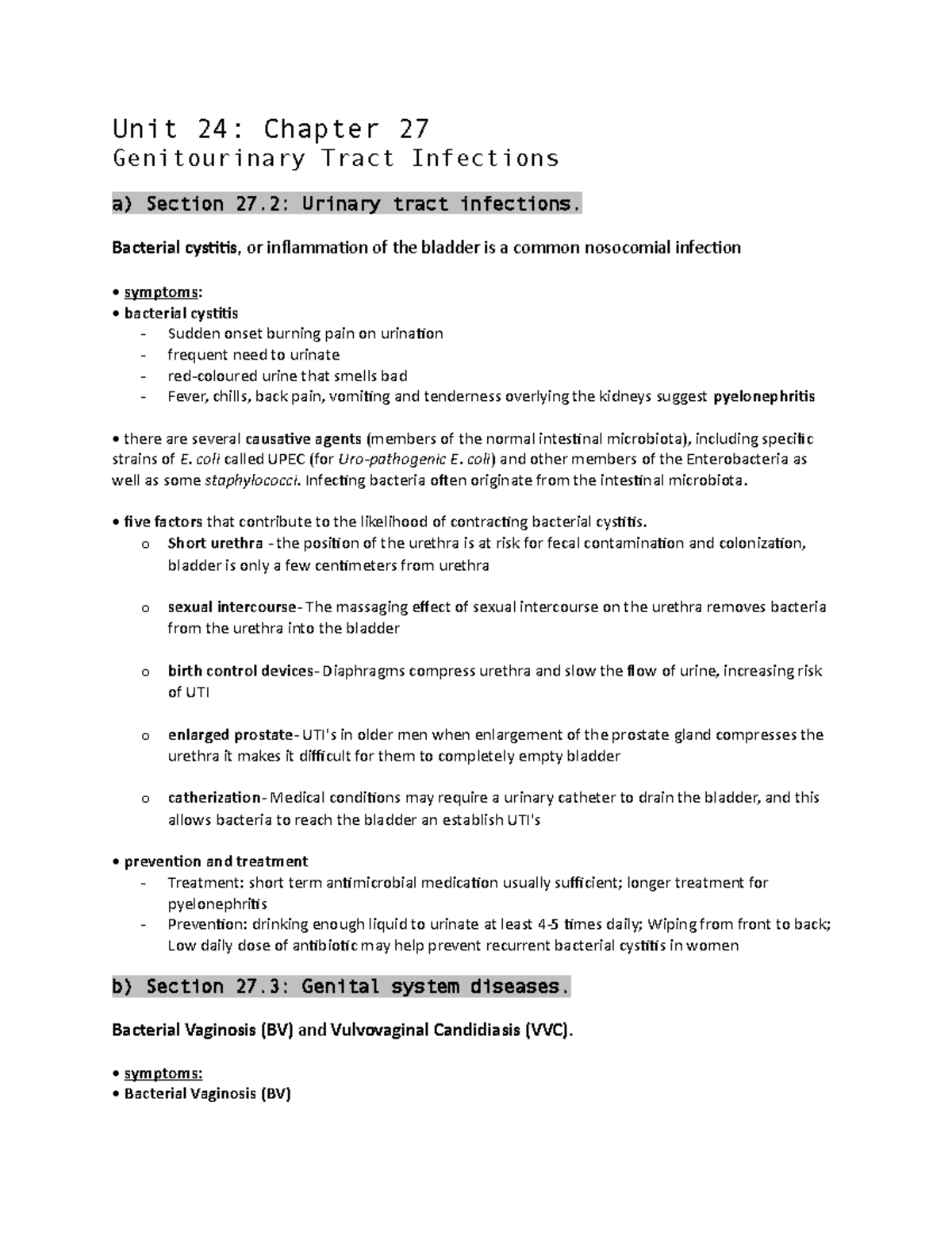 Unit 24- Chapter 27 - 3 module - Unit 24: Chapter 27 Genitourinary ...