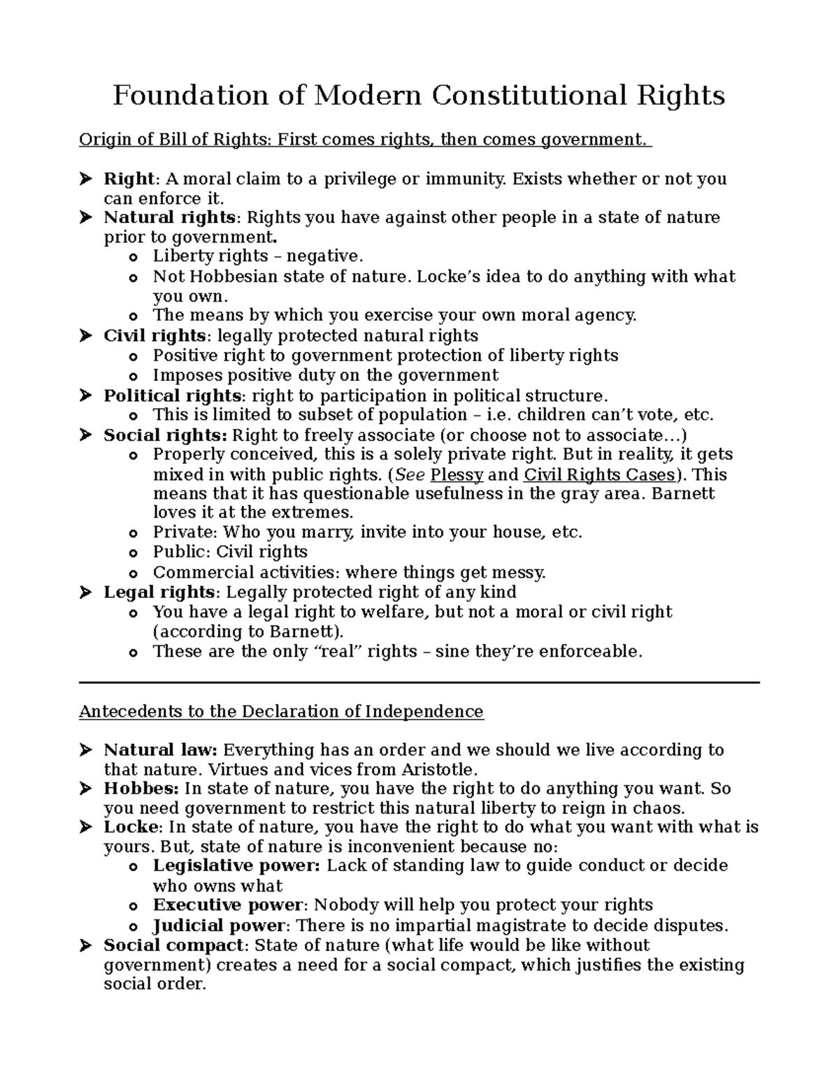 Con Law II Outline - Summary Constitutional Law II: Individual Rights ...