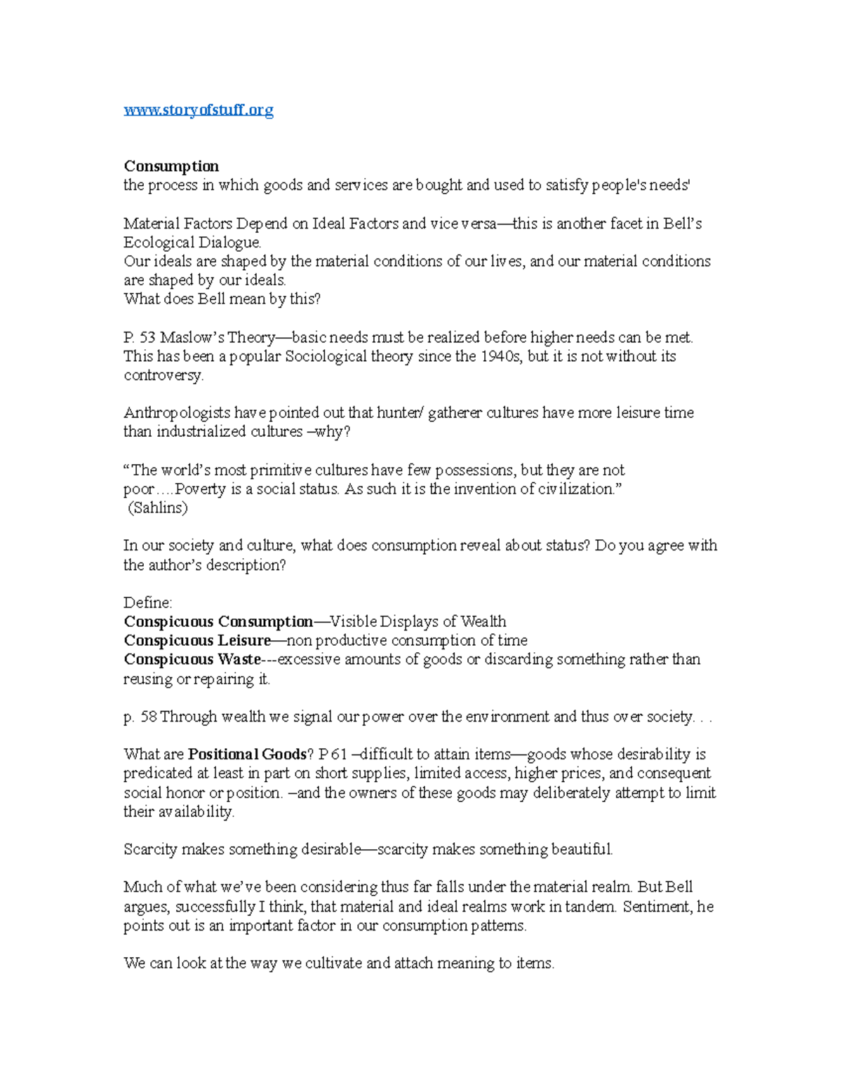 Consumption - storyofstuff Consumption the process in which goods and ...