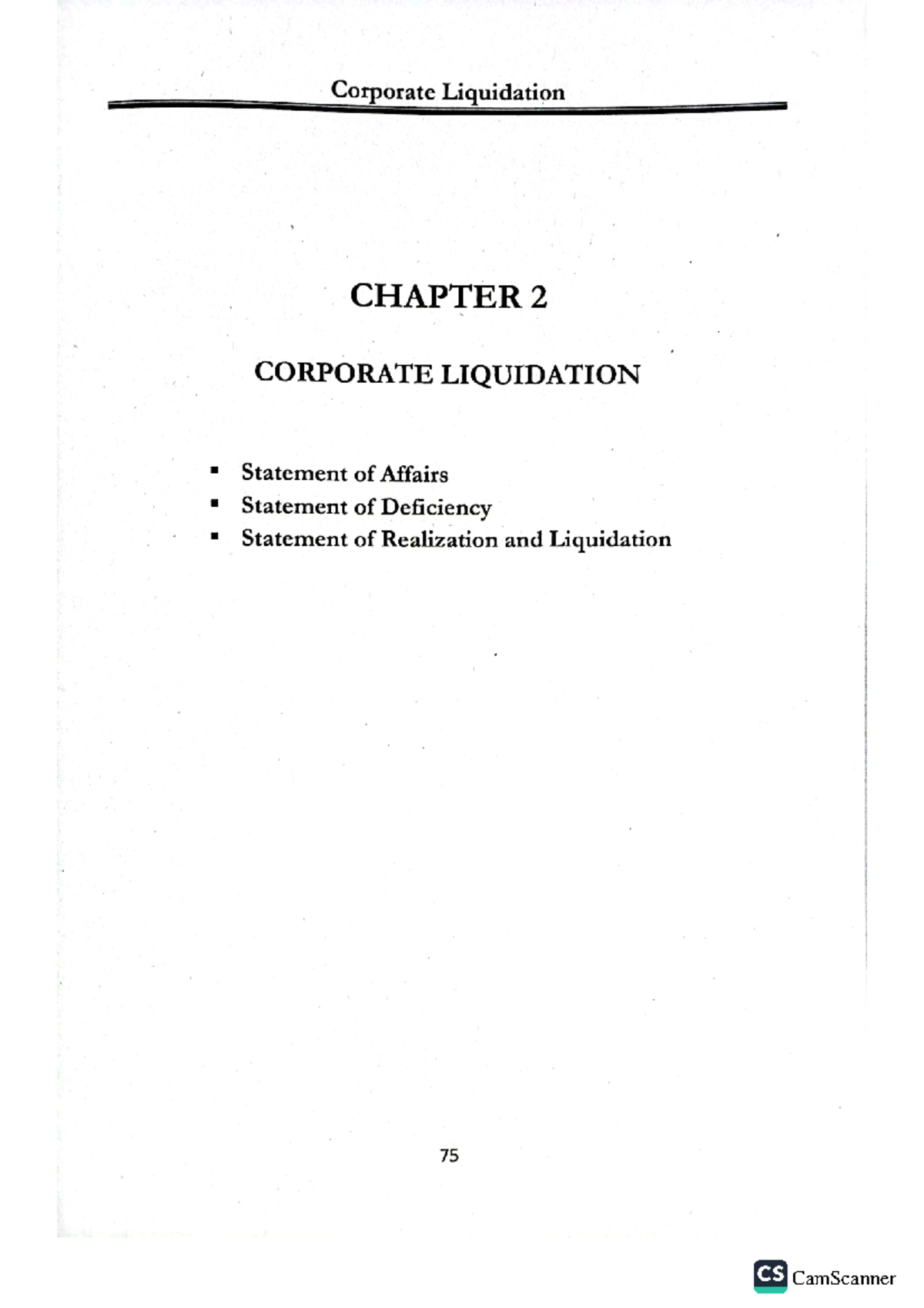 Chapter 2 - Corporate Liquidation - Financial Accounting - Studocu