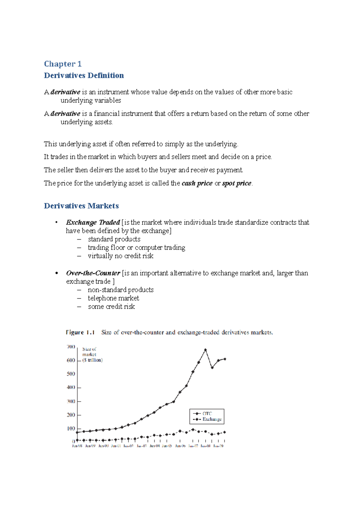 Chapter 1 Notes - Introduction to derivatives - Chapter 1 Derivatives ...
