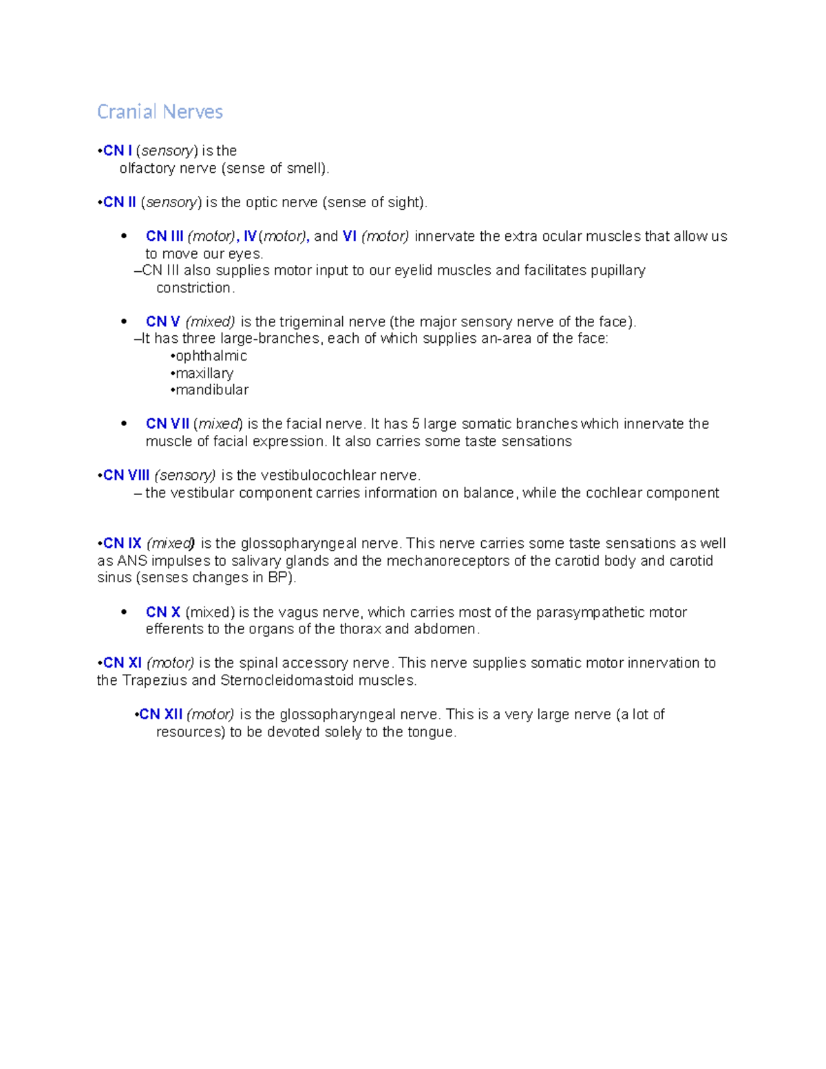 cranial-nerves-assignment-cranial-nerves-cn-i-sensory-is-the