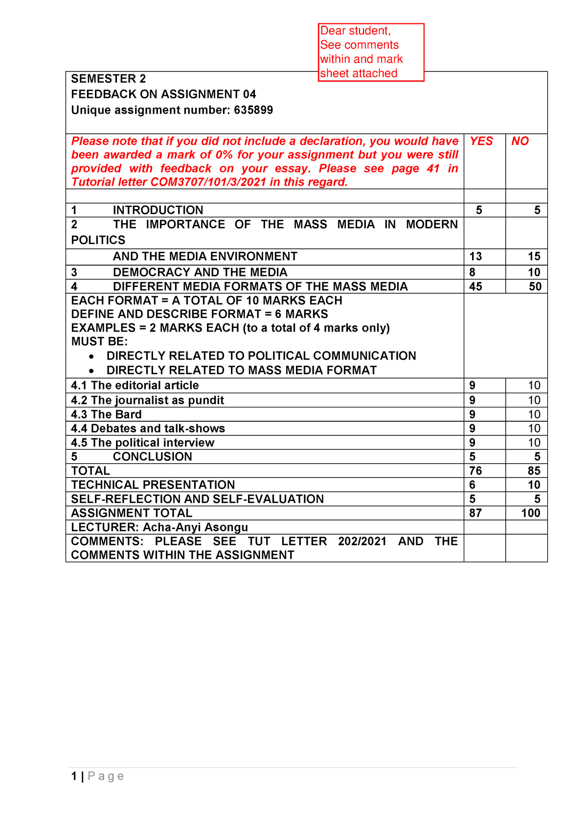 media ethics assignment