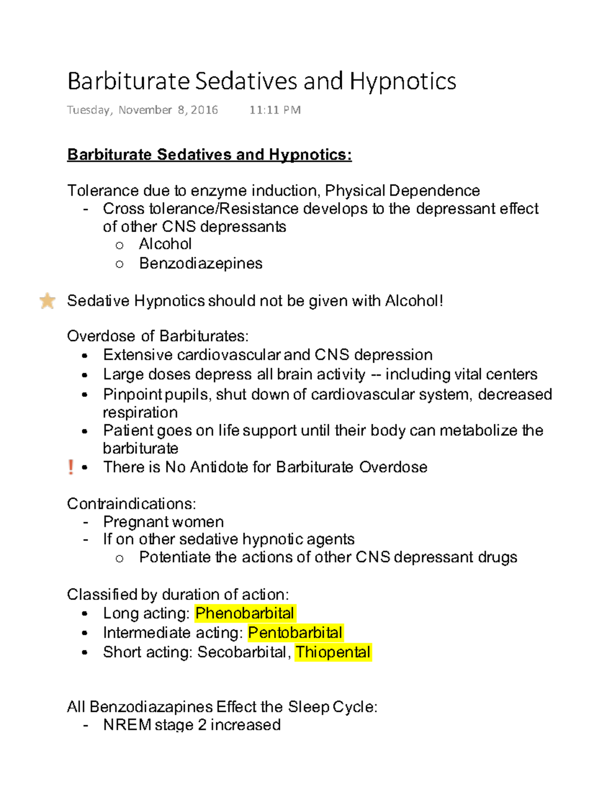 BIO 493 Barbiturate Sedatives and Hypnotics - Barbiturate Sedatives and ...