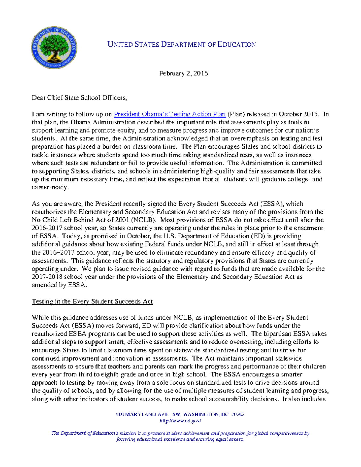 16-0002signedcsso 222016 ltr - 400 MARYLAND AVE., SW, WASHINGTON, DC ...