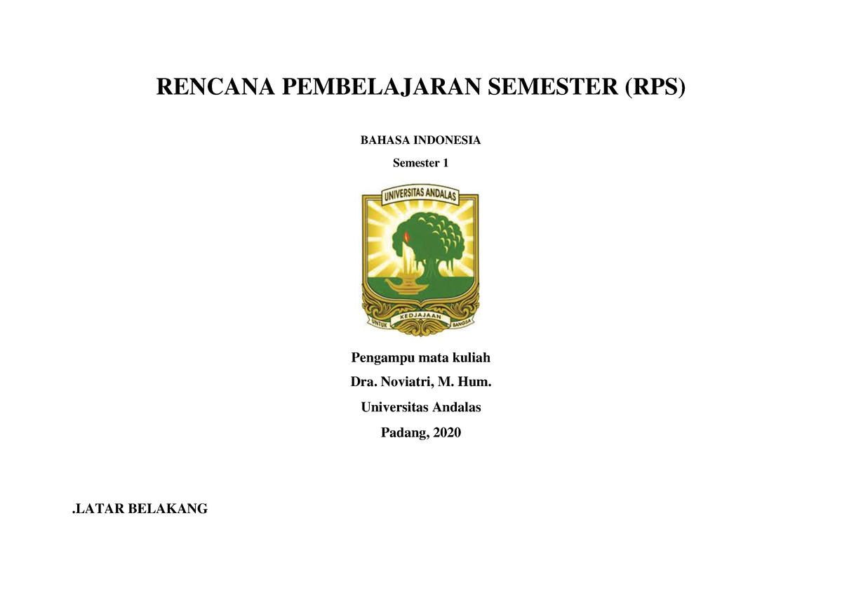 RPS Bahasa Indonesia Ganjil 2021 - RENCANA PEMBELAJARAN SEMESTER (RPS ...