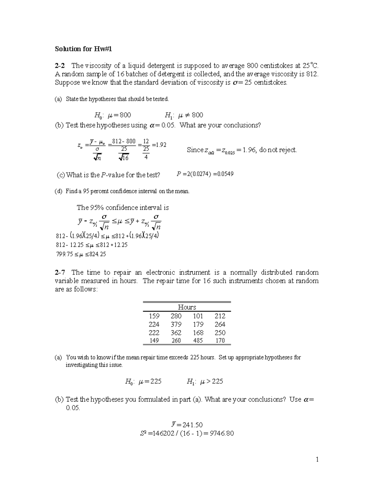 Hw1solu hehe Solution for Hw 22 The viscosity of a liquid