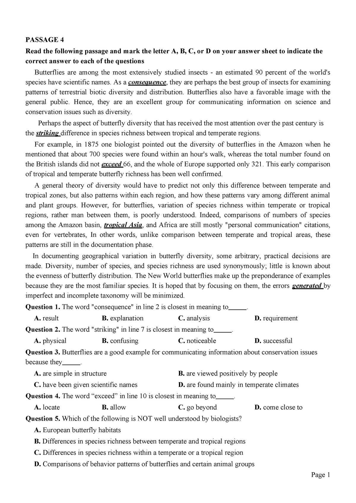 Bài 3 - Reading - Page 1 PASSAGE 4 Read The Following Passage And Mark ...