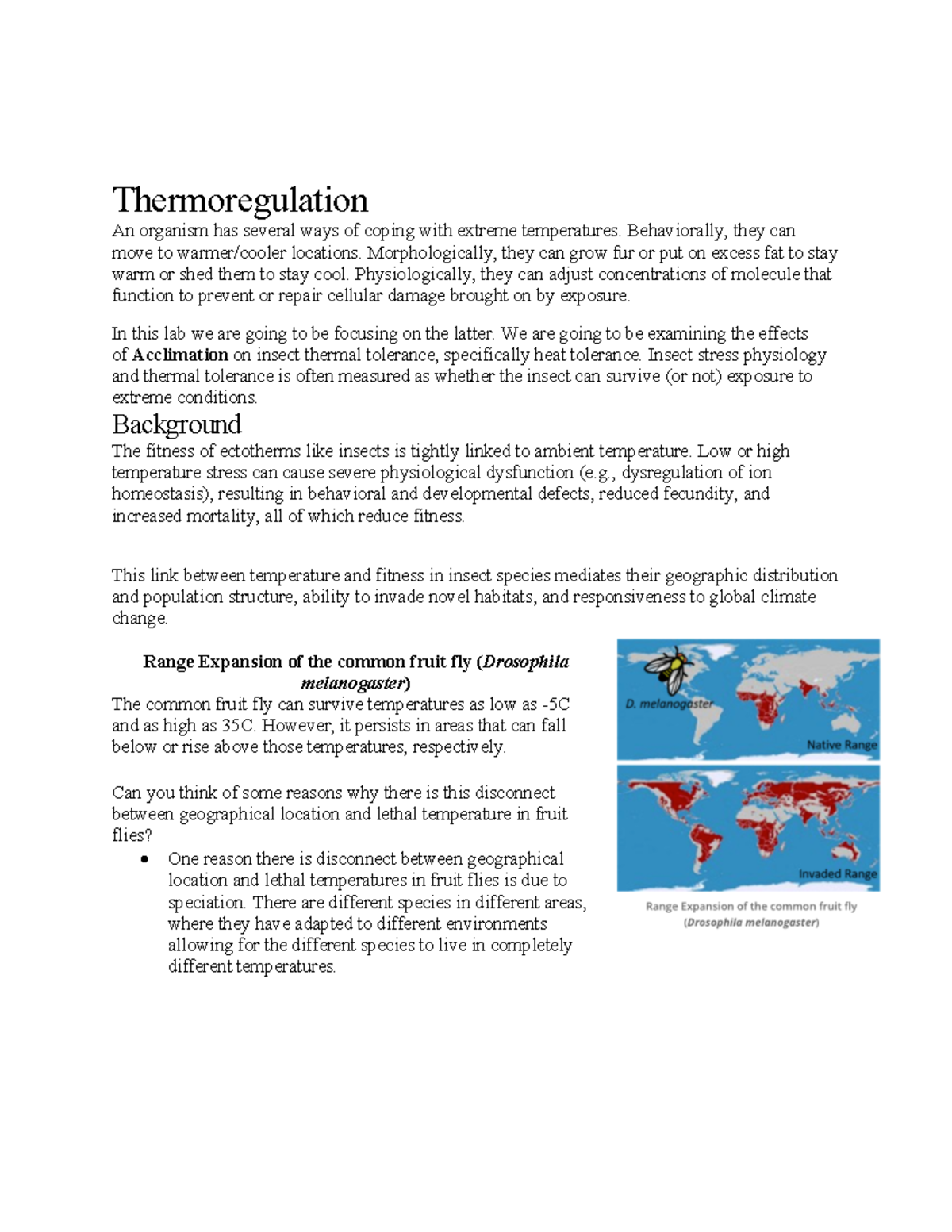 Thermoregulation Lab Guide Baleigh Stansbury C Thermoregulation An