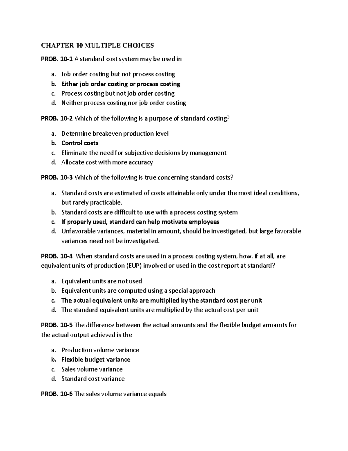 What Is The Standard Cost System