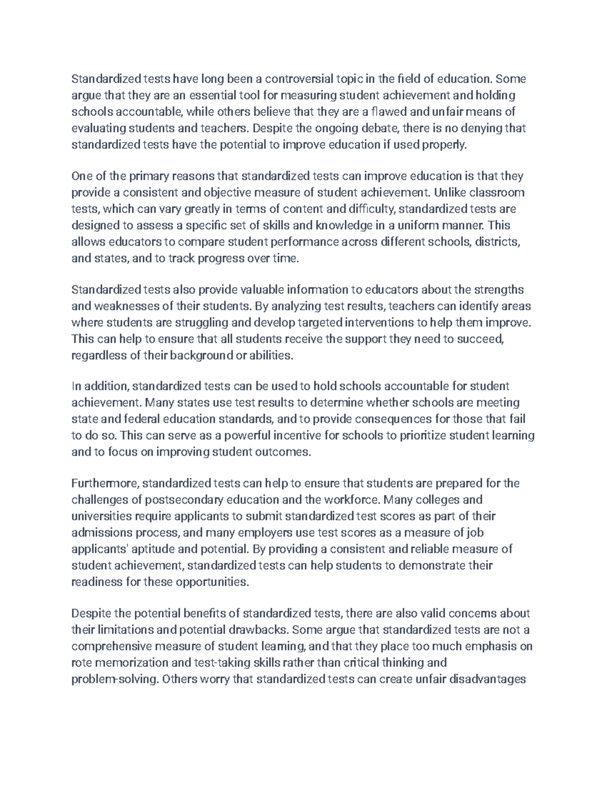 How Can Standardized Tests Improve Education