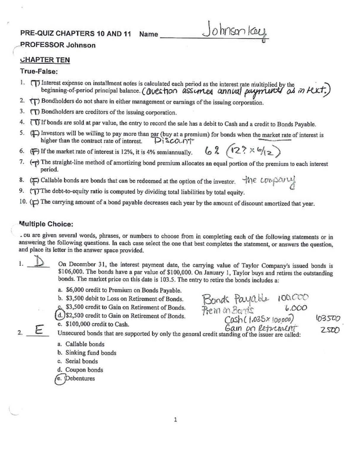 ACCT 101 Exam 4 Pre Quiz Solutions Chap 10 11 12 - ACCT 550 - Studocu