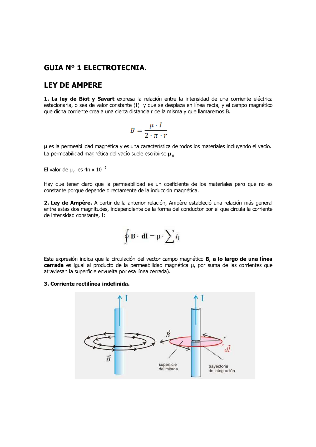 GUIA 1 LEY DE Ampere - Electrotecnia - UCN - StuDocu