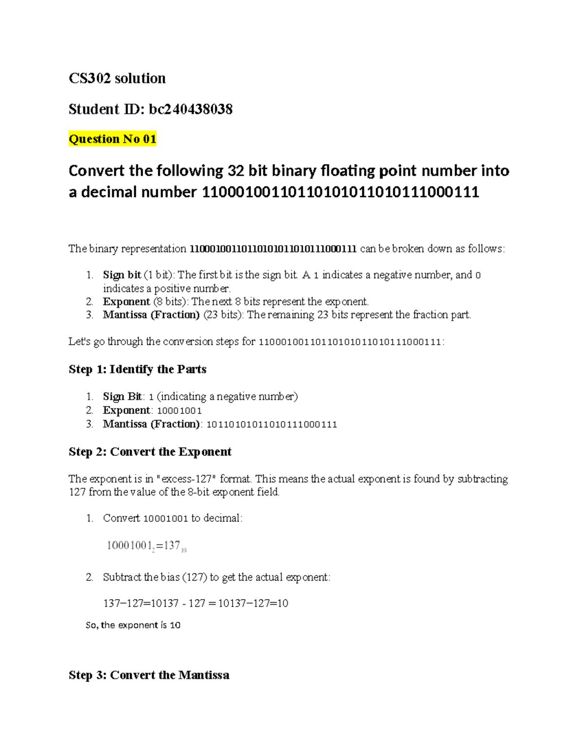 Cs302 Solution Assignment Cs302 Solution Student Id Bc Question No Cs302 Solution Assignment Cs302 Solution Student Id Bc Question No