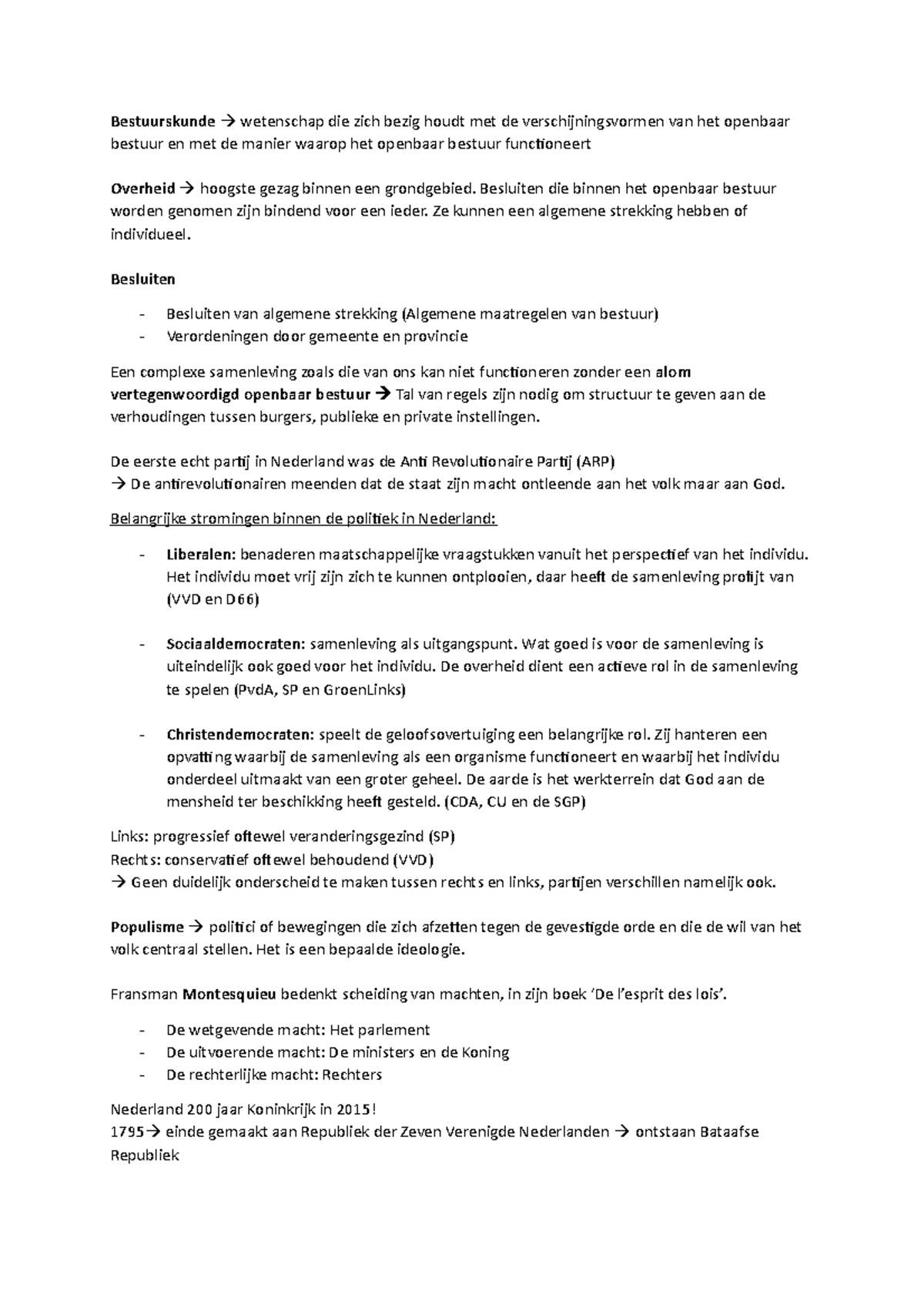 Samenvatting compleet Reader Bestuurskunde wetenschap die zich bezig houdt met de
