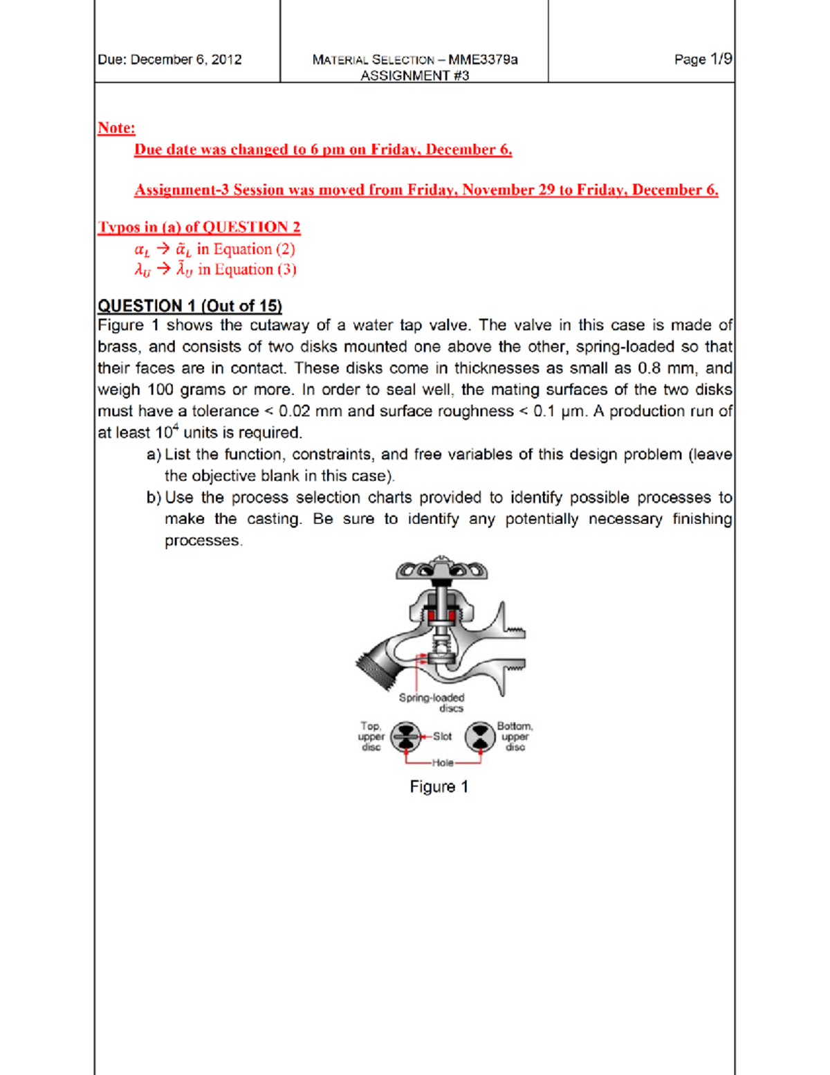 Assignment 3 - Materials resource - Mechanical and Materials ...