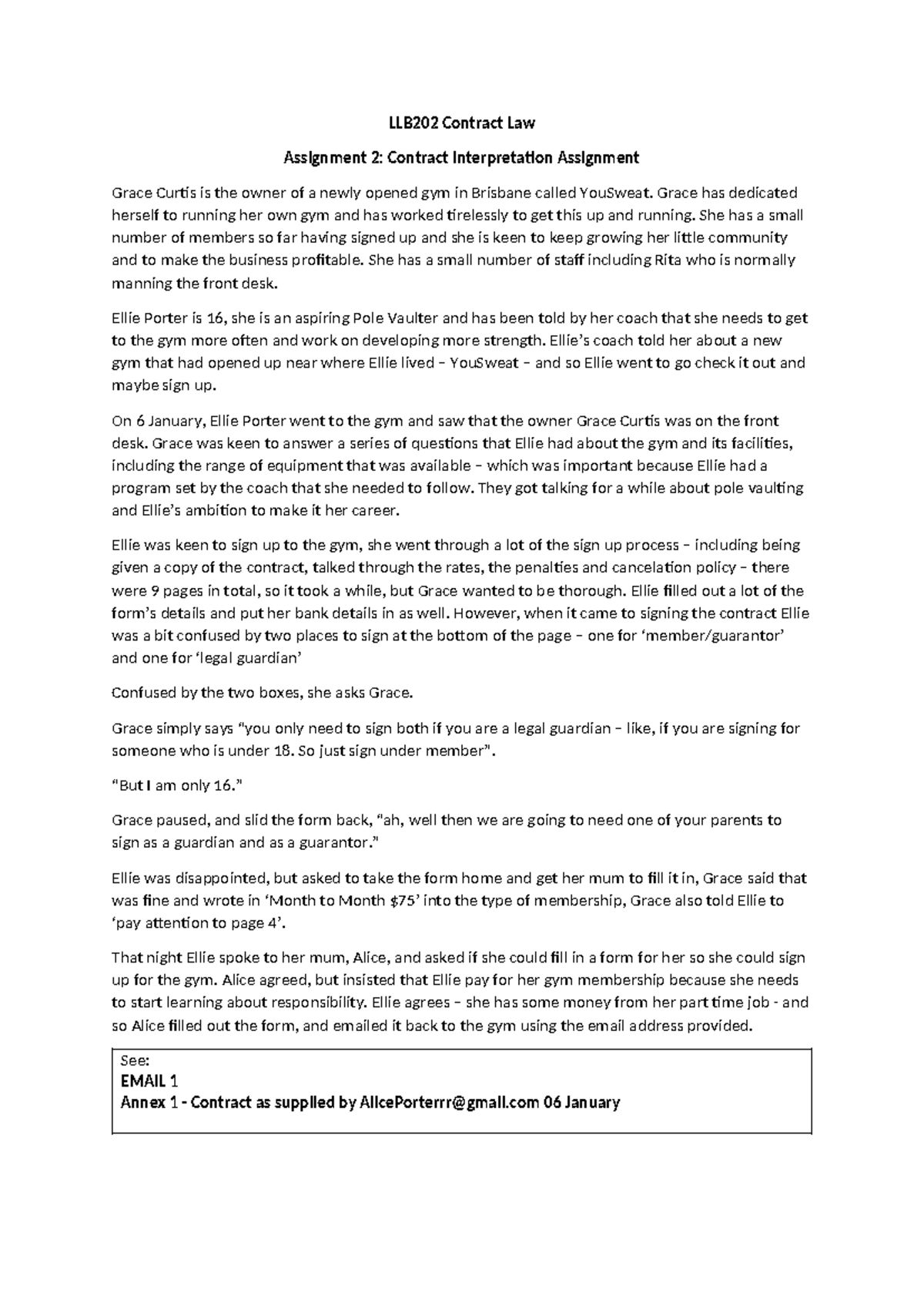 Assignment Question - LLB202 Contract Law Assignment 2: Contract ...