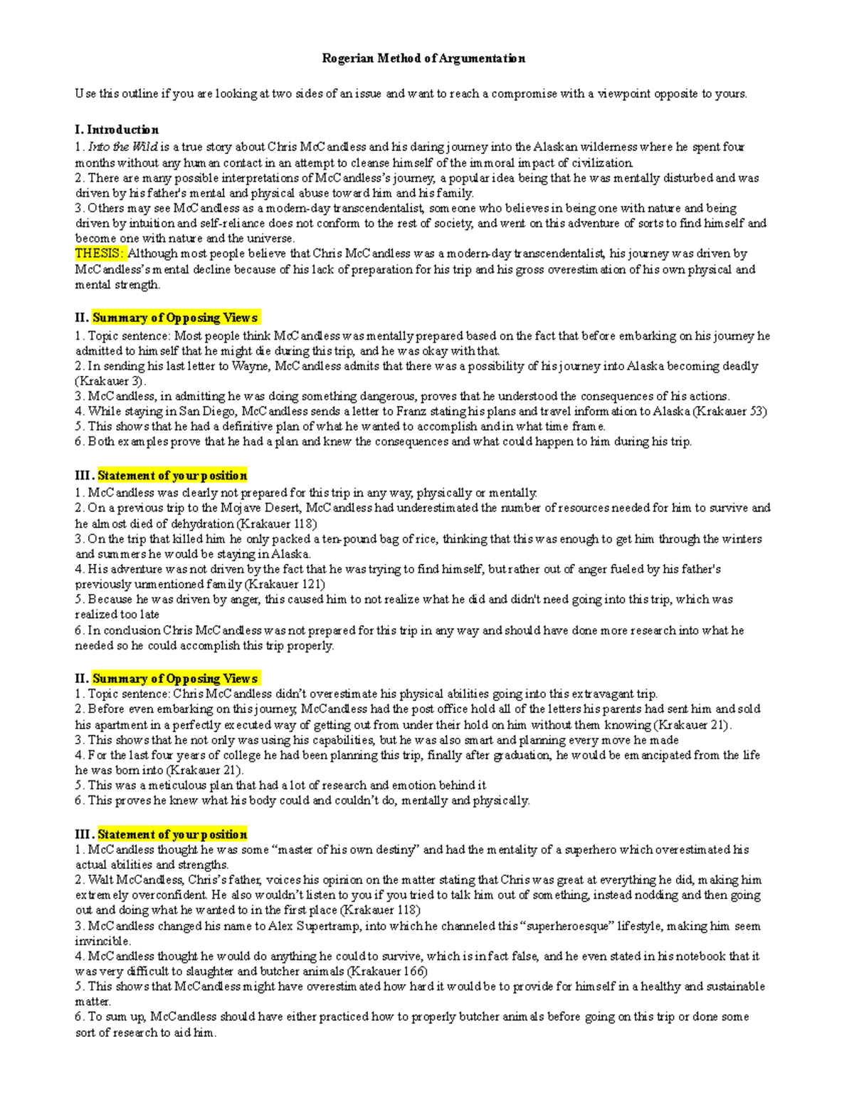 Isabella Munoz • Rogerian outline - Rogerian Method of Argumentation ...