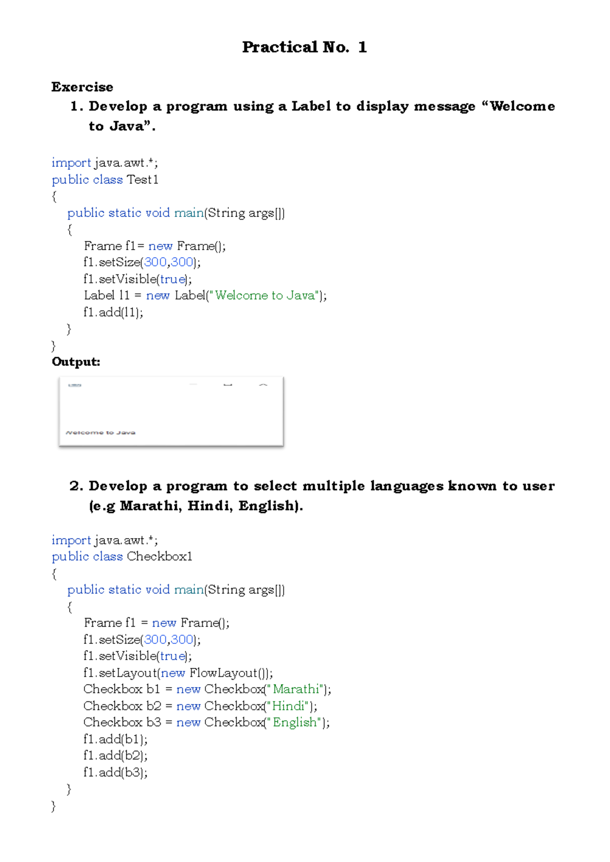 AJP Practical Output 1 15exp updated - Practical No. 1 Exercise 1 ...