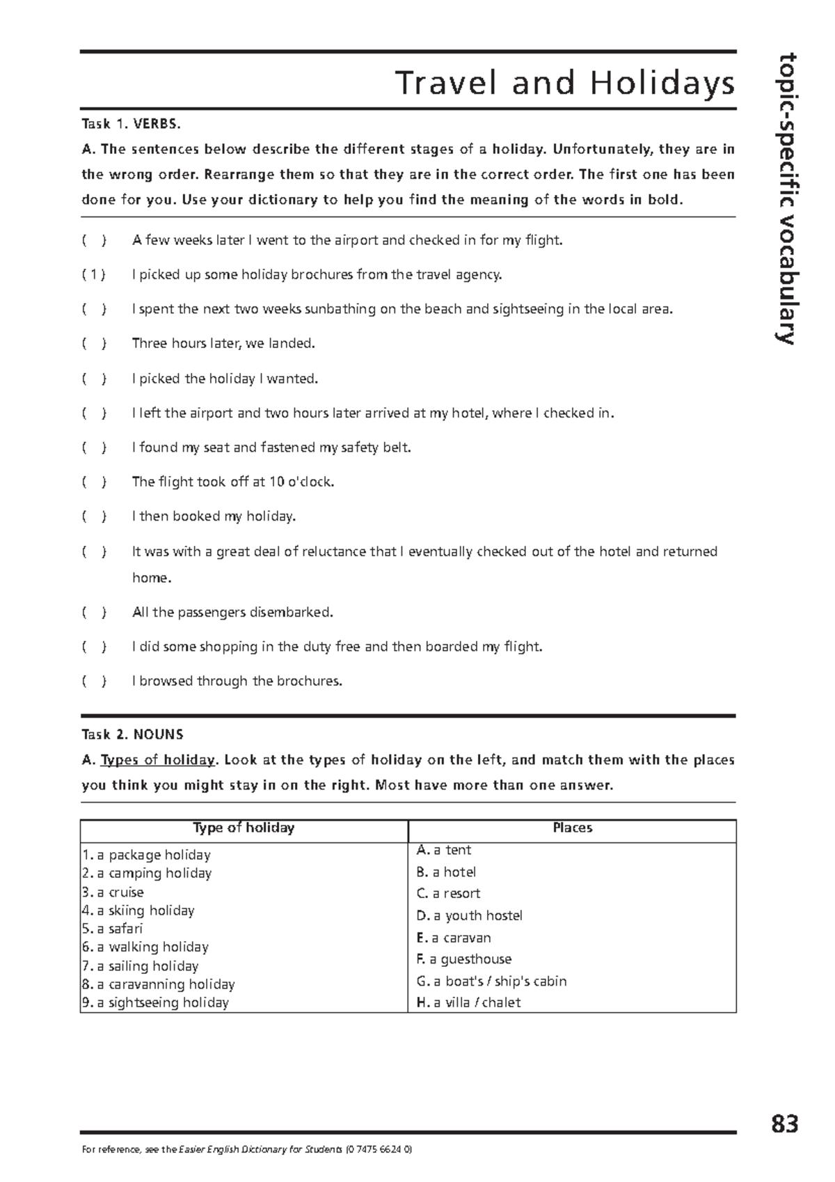 Từ vựng FCE 1 trang 90 92 - Travel and Holidays topic-specific ...