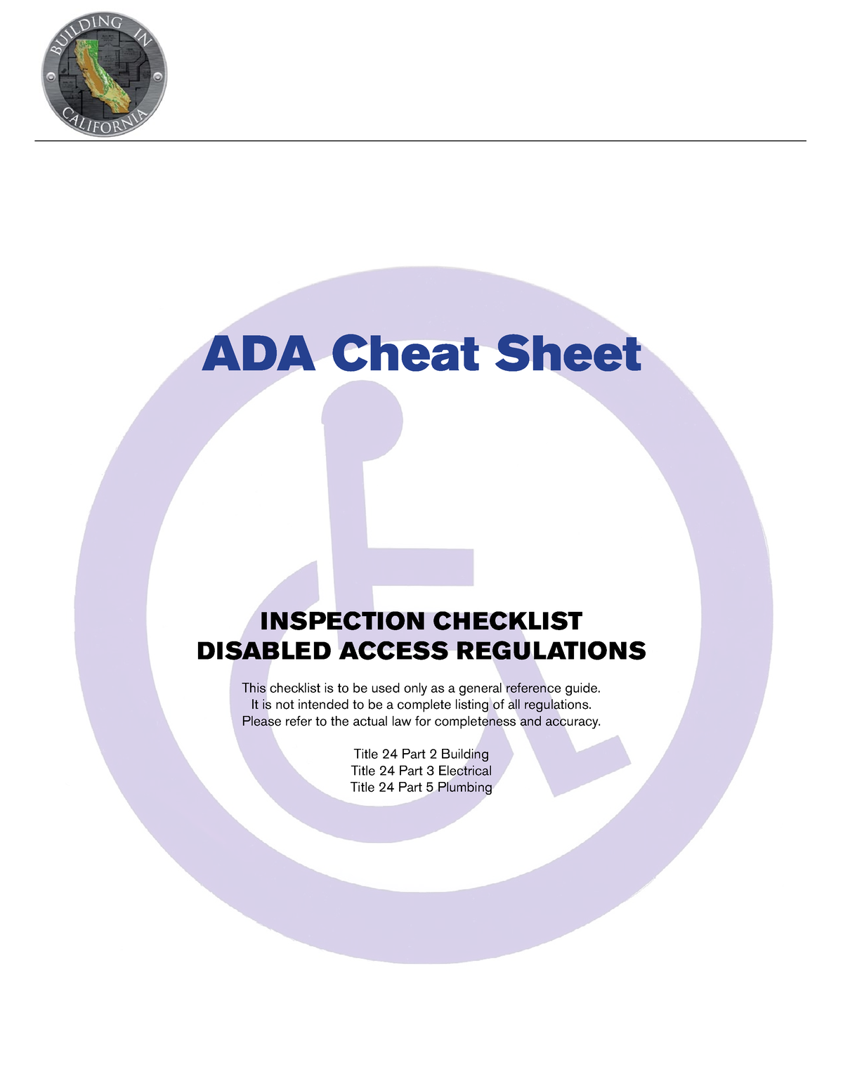 ADA Handicap Parking Requirements & Cheat Sheet