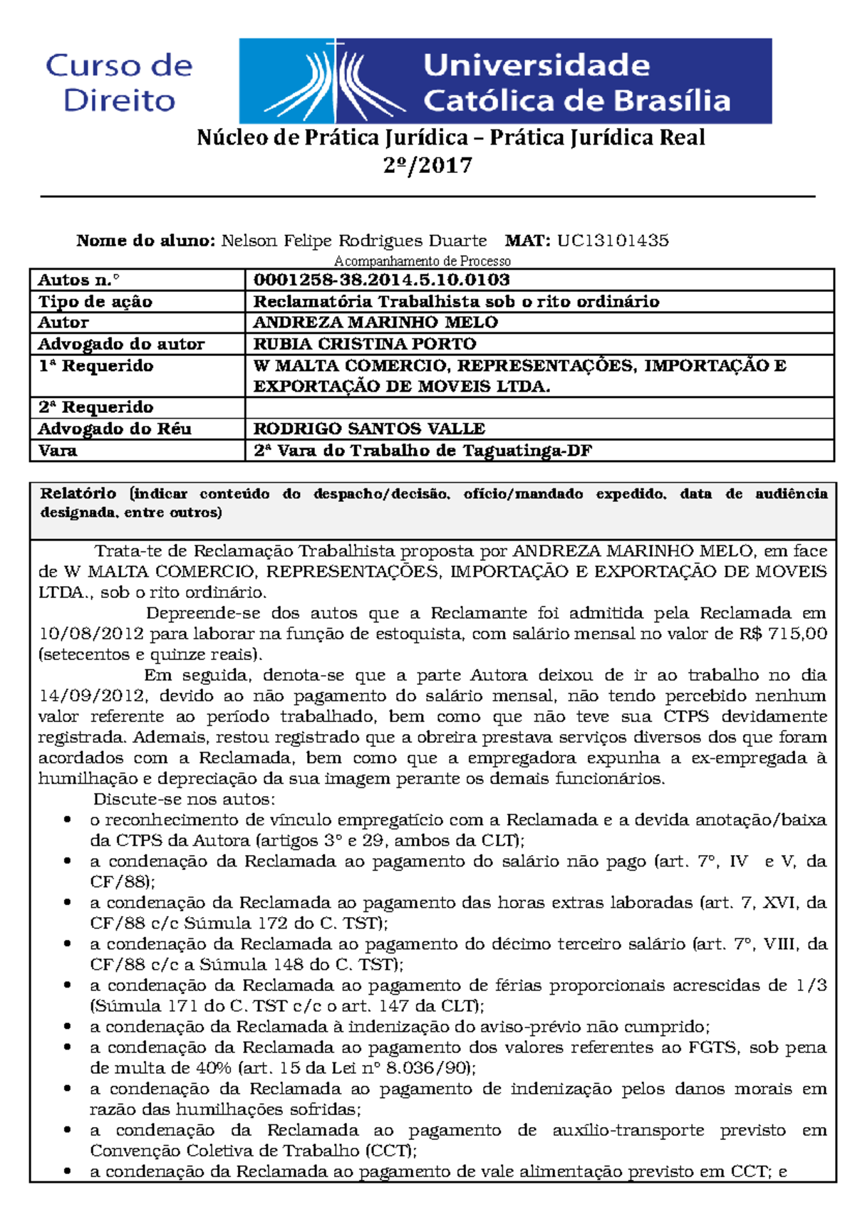 3 Rtord 38 14 5 Pratica Juridica Simulada I Ucb Studocu
