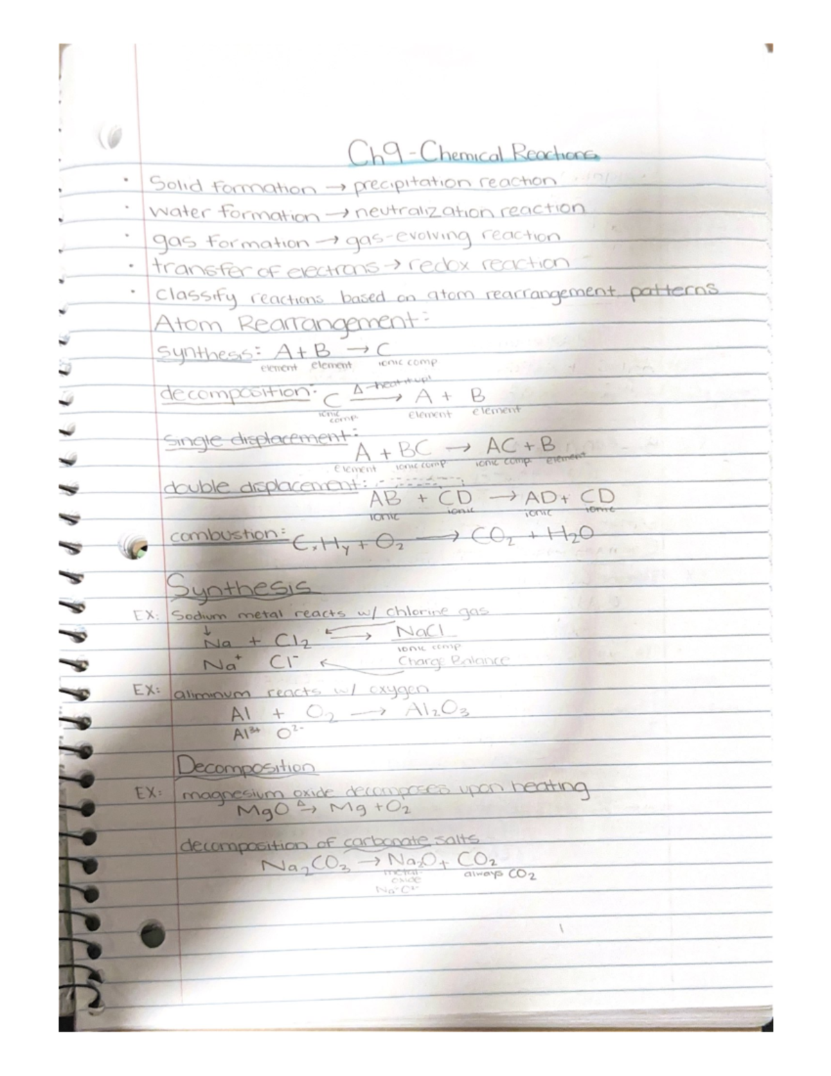 Ch9 Chem 110 Notes - Chemistry 110 - Studocu