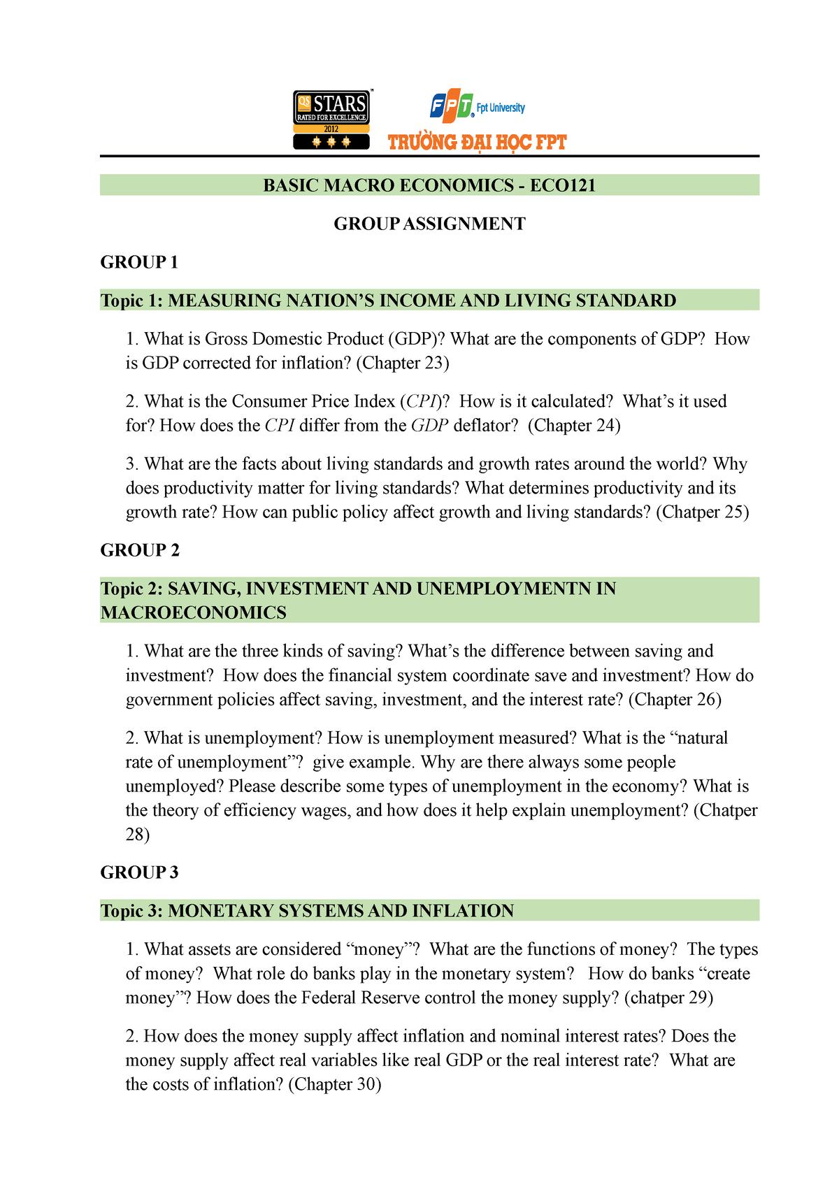 ECO121-Group Assignment-FA 2023 - BASIC MACRO ECONOMICS - ECO GROUP ...