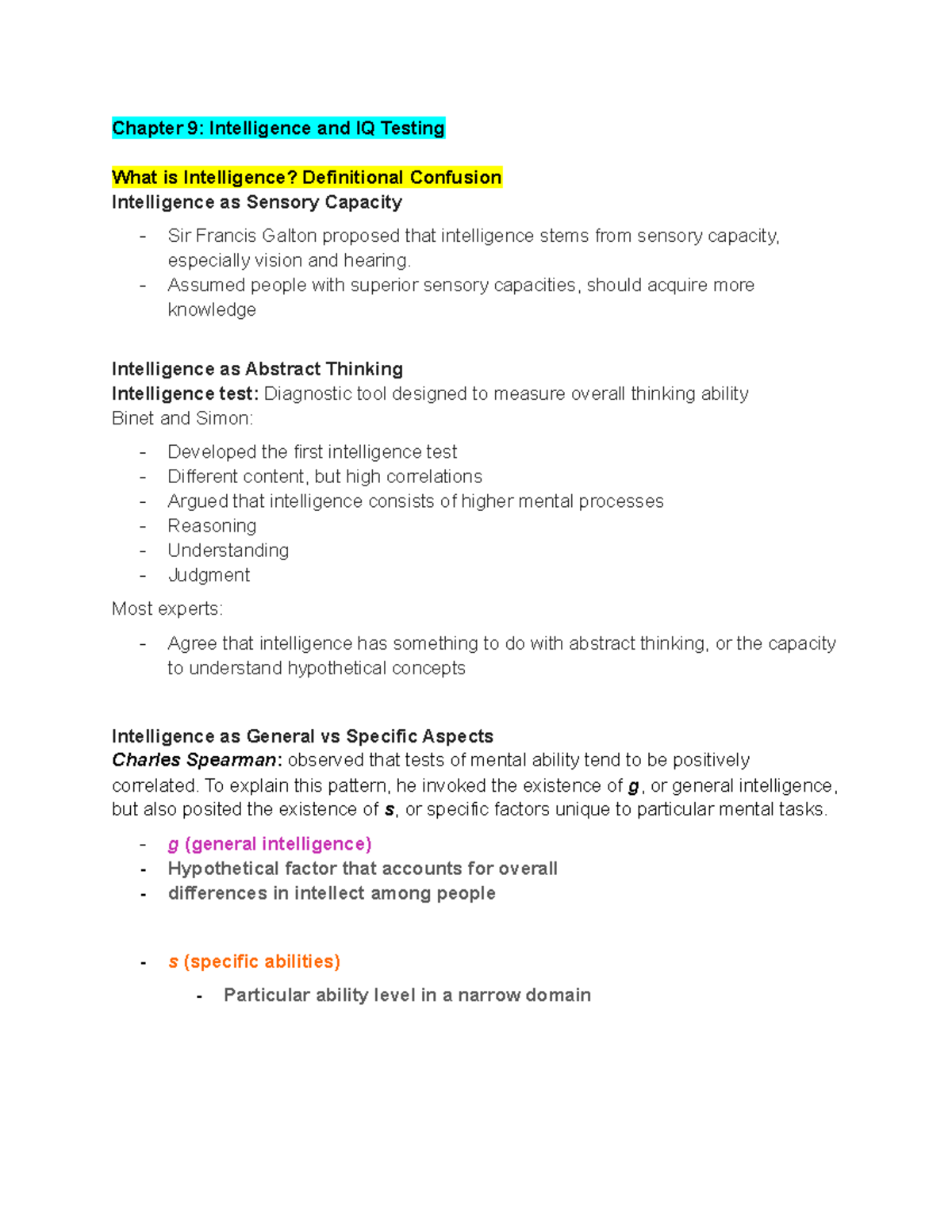 Chapter 9: Intelligence and IQ Testing - Chapter 9: Intelligence and IQ ...