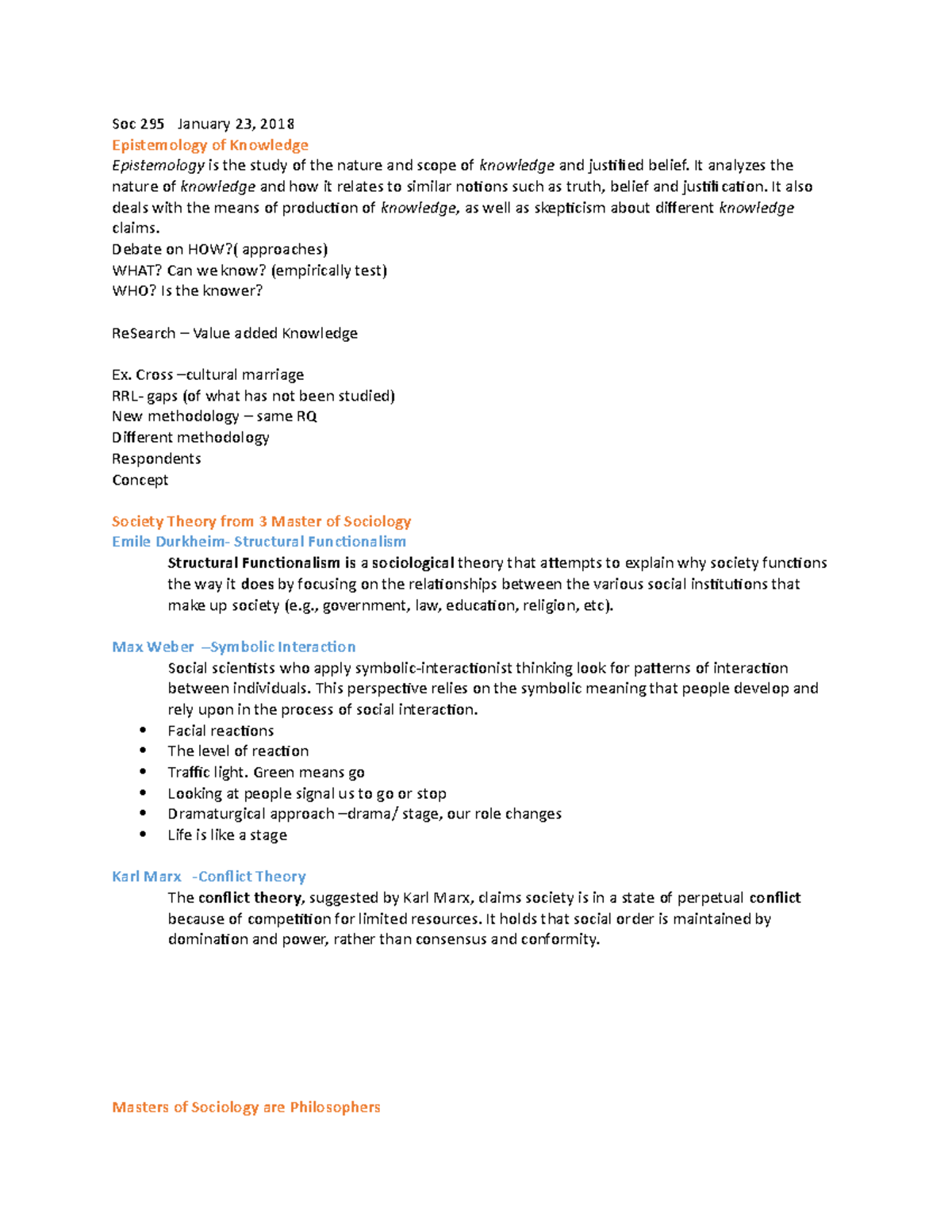 Soc 295 notes sociology survey method general sociology