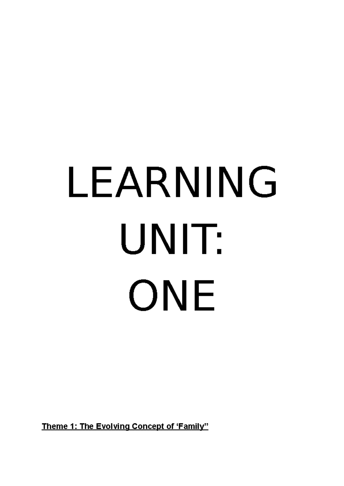 Learning Unit 1 - Summary Family Law in South Africa - LEARNING UNIT ...
