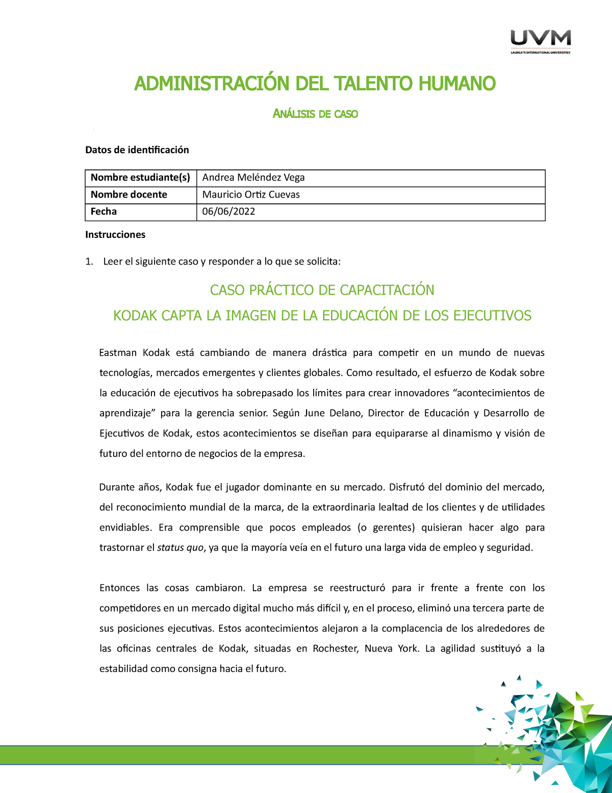 A8 Amv Ath Actividad 8 Admon Talento Humano AdministraciÓn Del Talento Humano AnÁlisis De 1721