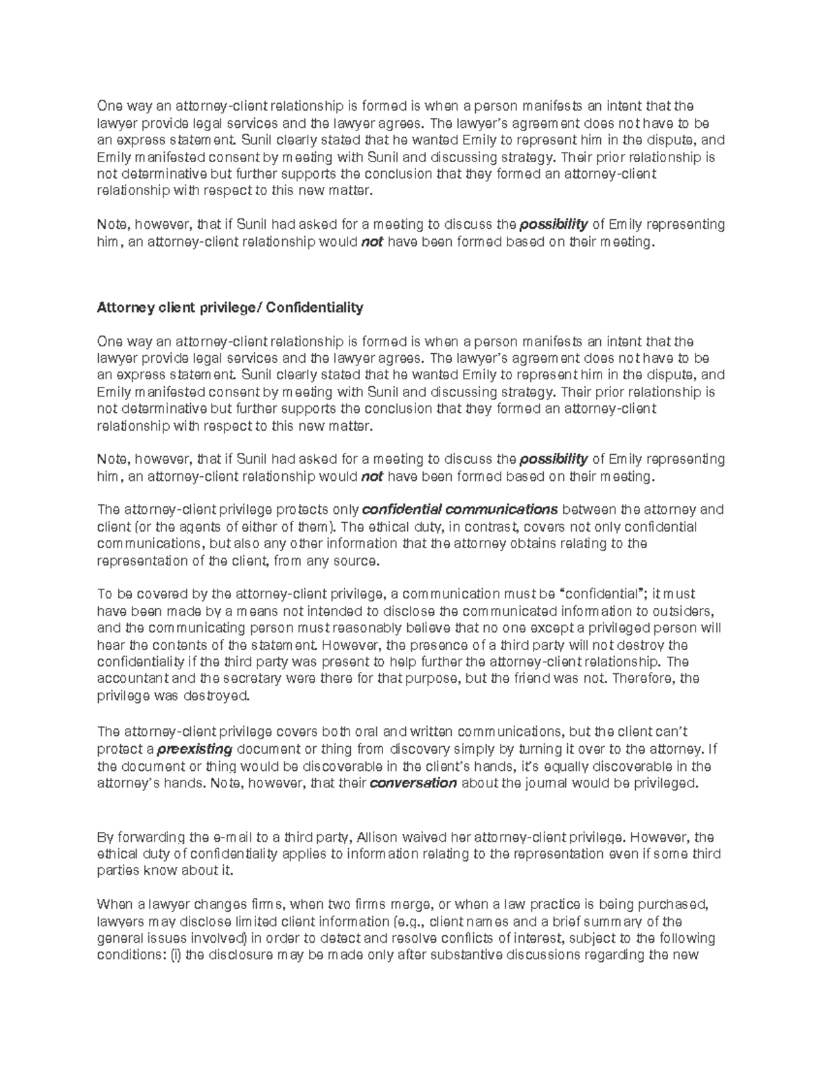 PR Barbri Notes Mock trial help One way an attorneyclient