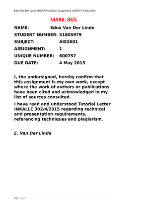 102 2022 0 B.pdf - Assignment Answers - AIS2601/102/0/ Tutorial Letter ...