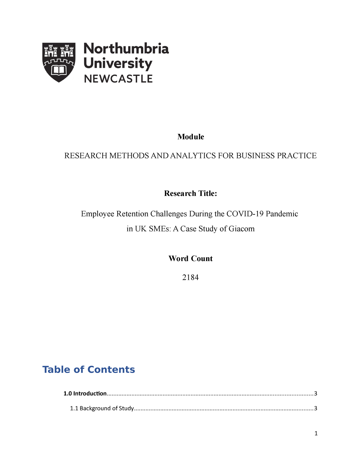 dissertation northumbria university